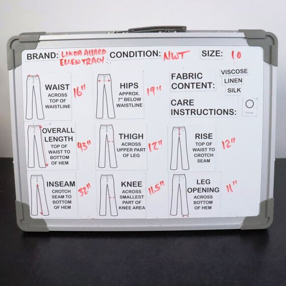 New Linda Allard Ellen Tracy Women's 10 Black Linen Silk Knit Straight Leg Pants - Picture 10 of 10